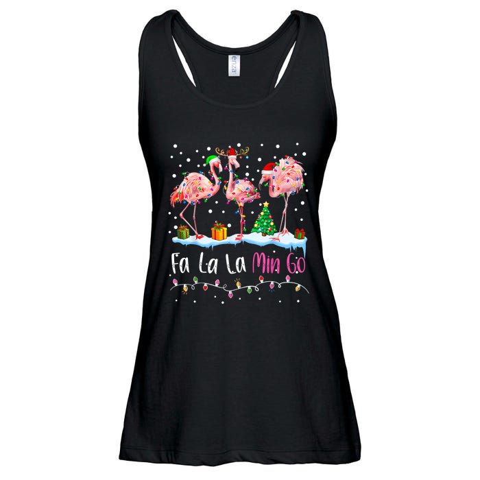 Fa La La La Mingo Flamingo Christmas Ladies Essential Flowy Tank