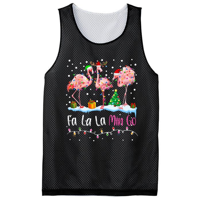 Fa La La La Mingo Flamingo Christmas Mesh Reversible Basketball Jersey Tank