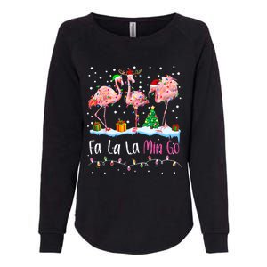 Fa La La La Mingo Flamingo Christmas Womens California Wash Sweatshirt