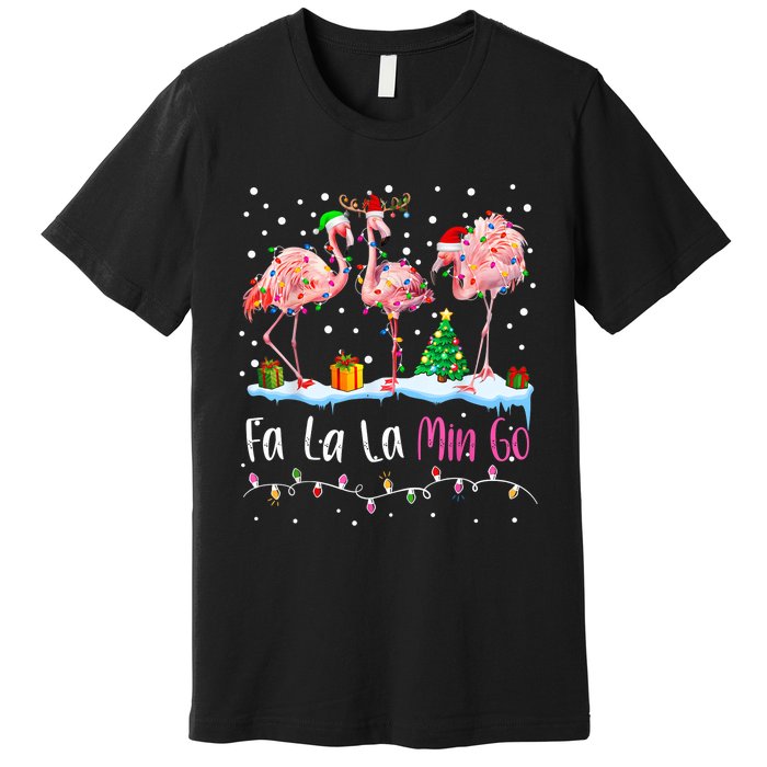 Fa La La La Mingo Flamingo Christmas Premium T-Shirt