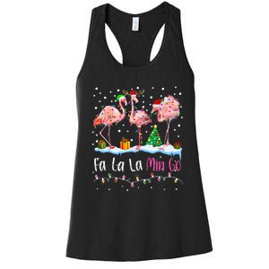 Fa La La La Mingo Flamingo Christmas Women's Racerback Tank