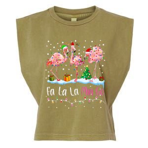 Fa La La La Mingo Flamingo Christmas Garment-Dyed Women's Muscle Tee