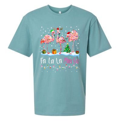 Fa La La La Mingo Flamingo Christmas Sueded Cloud Jersey T-Shirt