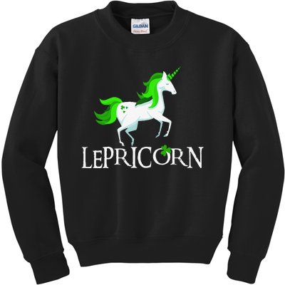 Funny Lepricorn Leprechaun Unicorn St. Patrick's Day Kids Sweatshirt