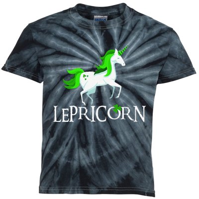 Funny Lepricorn Leprechaun Unicorn St. Patrick's Day Kids Tie-Dye T-Shirt