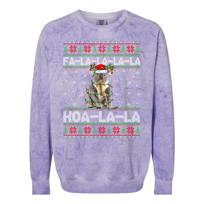 Fa La La Koa La La Koala Xmas Ugly Santa Koala Christmas Great Gift Colorblast Crewneck Sweatshirt