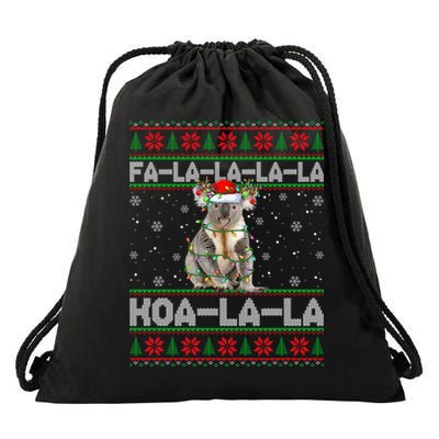 Fa La La Koa La La Koala Xmas Ugly Santa Koala Christmas Great Gift Drawstring Bag