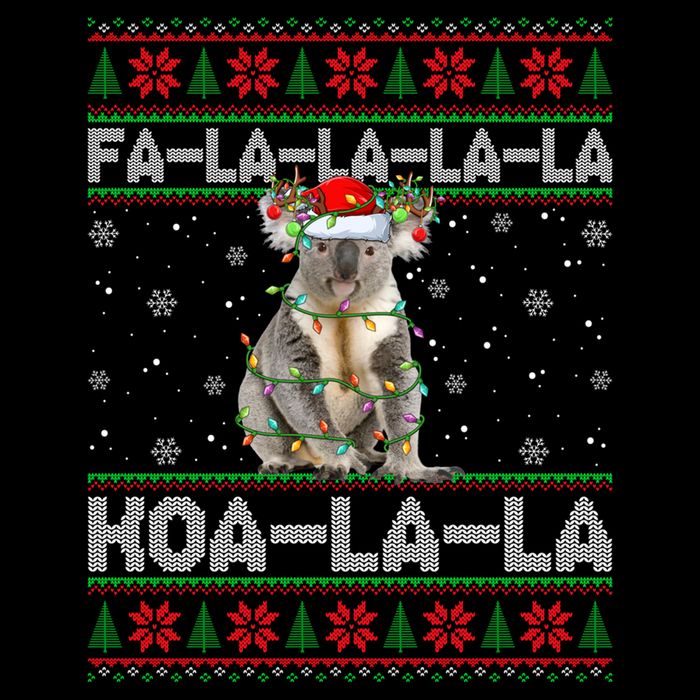 Fa La La Koa La La Koala Xmas Ugly Santa Koala Christmas Great Gift Drawstring Bag