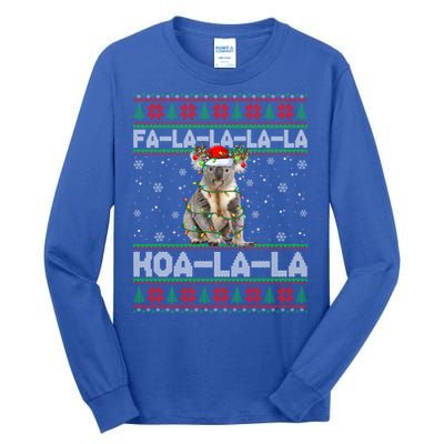 Fa La La Koa La La Koala Xmas Ugly Santa Koala Christmas Great Gift Tall Long Sleeve T-Shirt