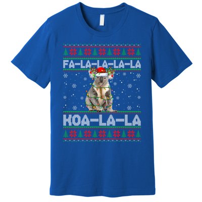 Fa La La Koa La La Koala Xmas Ugly Santa Koala Christmas Great Gift Premium T-Shirt