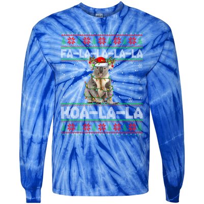 Fa La La Koa La La Koala Xmas Ugly Santa Koala Christmas Great Gift Tie-Dye Long Sleeve Shirt