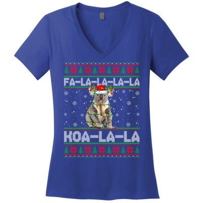 Fa La La Koa La La Koala Xmas Ugly Santa Koala Christmas Great Gift Women's V-Neck T-Shirt