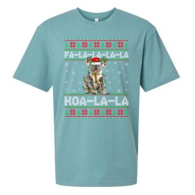 Fa La La Koa La La Koala Xmas Ugly Santa Koala Christmas Great Gift Sueded Cloud Jersey T-Shirt