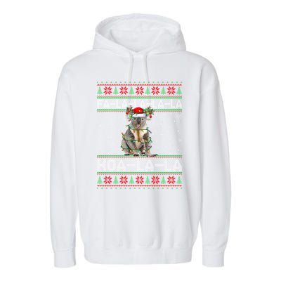 Fa La La Koa La La Koala Xmas Ugly Santa Koala Christmas Great Gift Garment-Dyed Fleece Hoodie