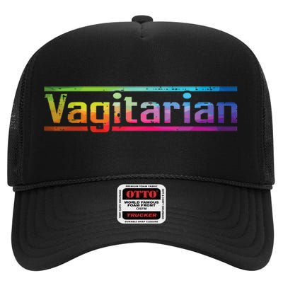 Funny Lesbian Lgbt Pride Month Gay Couple Wo High Crown Mesh Back Trucker Hat