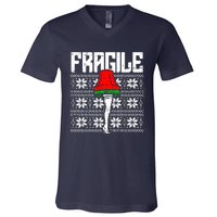 Fragile Leg Lamp Ugly Christmas V-Neck T-Shirt