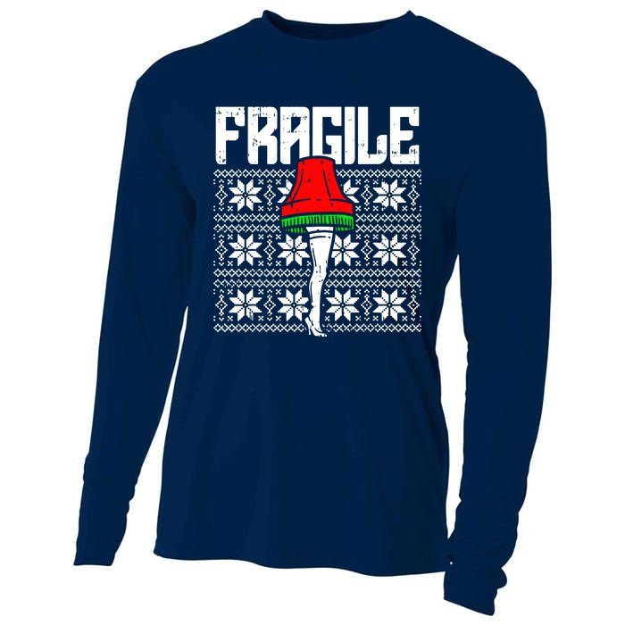 Fragile Leg Lamp Ugly Christmas Cooling Performance Long Sleeve Crew