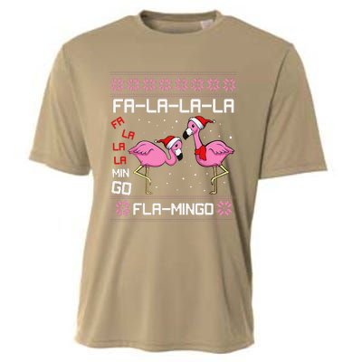 Fa La La Mingo Christmas Pajama Cute Flamingo Ugly XMas Cooling Performance Crew T-Shirt