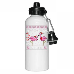 Fa La La Mingo Christmas Pajama Cute Flamingo Ugly XMas Aluminum Water Bottle