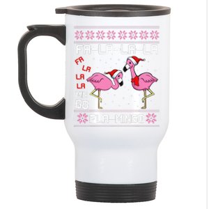 Fa La La Mingo Christmas Pajama Cute Flamingo Ugly XMas Stainless Steel Travel Mug