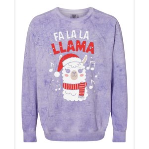 Fa La La Llama Funny Holiday Llama Christmas Carol Colorblast Crewneck Sweatshirt