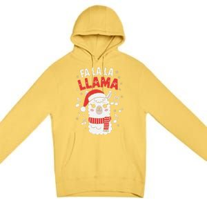 Fa La La Llama Funny Holiday Llama Christmas Carol Premium Pullover Hoodie