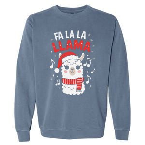 Fa La La Llama Funny Holiday Llama Christmas Carol Garment-Dyed Sweatshirt