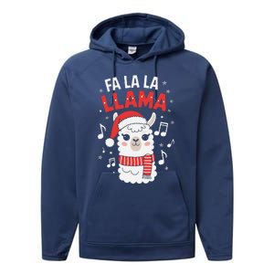 Fa La La Llama Funny Holiday Llama Christmas Carol Performance Fleece Hoodie