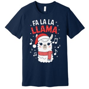 Fa La La Llama Funny Holiday Llama Christmas Carol Premium T-Shirt