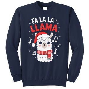 Fa La La Llama Funny Holiday Llama Christmas Carol Tall Sweatshirt