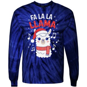 Fa La La Llama Funny Holiday Llama Christmas Carol Tie-Dye Long Sleeve Shirt