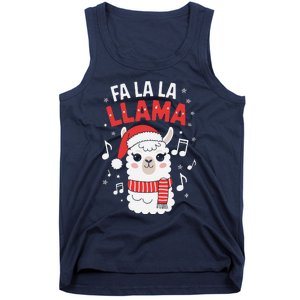 Fa La La Llama Funny Holiday Llama Christmas Carol Tank Top