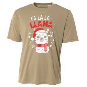 Fa La La Llama Funny Holiday Llama Christmas Carol Cooling Performance Crew T-Shirt