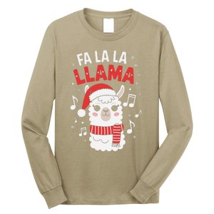 Fa La La Llama Funny Holiday Llama Christmas Carol Long Sleeve Shirt