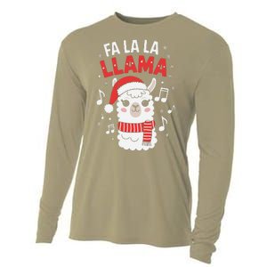 Fa La La Llama Funny Holiday Llama Christmas Carol Cooling Performance Long Sleeve Crew