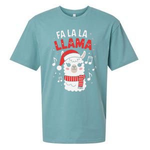 Fa La La Llama Funny Holiday Llama Christmas Carol Sueded Cloud Jersey T-Shirt