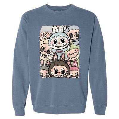 Funny Labubu Lover Cute Labubu And Friends Garment-Dyed Sweatshirt