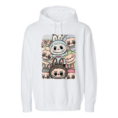 Funny Labubu Lover Cute Labubu And Friends Garment-Dyed Fleece Hoodie