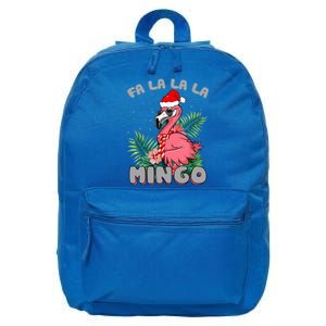 Fa La La La Mingo Funny Flamingos Merry Flocking Christmas Gift 16 in Basic Backpack