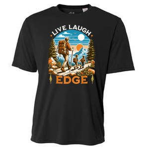 Funny Live Laugh Edge Ironic Brainrot Meme Edging Quote Cooling Performance Crew T-Shirt