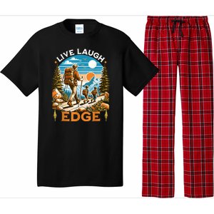 Funny Live Laugh Edge Ironic Brainrot Meme Edging Quote Pajama Set