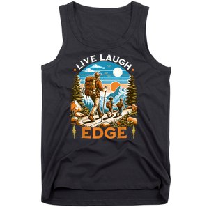 Funny Live Laugh Edge Ironic Brainrot Meme Edging Quote Tank Top