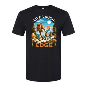 Funny Live Laugh Edge Ironic Brainrot Meme Edging Quote Softstyle CVC T-Shirt