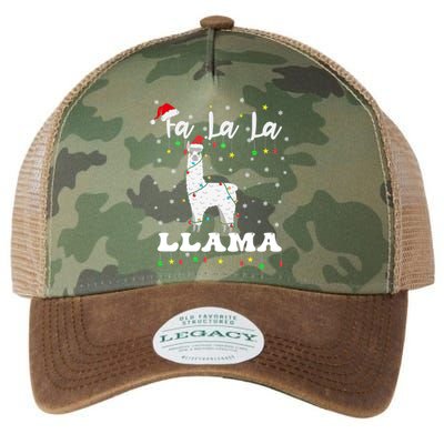 Fa La La Llama Christmas Lamma Lama Tree Lights Santa Family Gift Legacy Tie Dye Trucker Hat