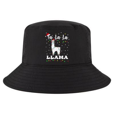 Fa La La Llama Christmas Lamma Lama Tree Lights Santa Family Gift Cool Comfort Performance Bucket Hat