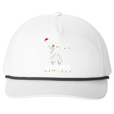 Fa La La Llama Christmas Lamma Lama Tree Lights Santa Family Gift Snapback Five-Panel Rope Hat