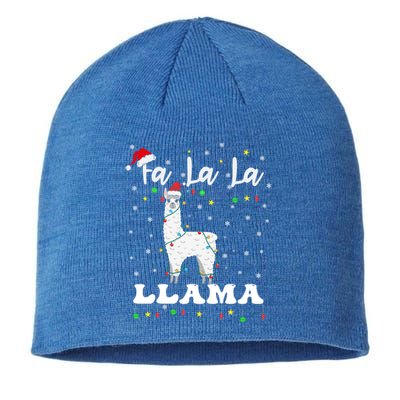 Fa La La Llama Christmas Lamma Lama Tree Lights Santa Family Gift Sustainable Beanie