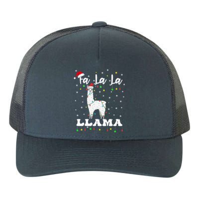 Fa La La Llama Christmas Lamma Lama Tree Lights Santa Family Gift Yupoong Adult 5-Panel Trucker Hat