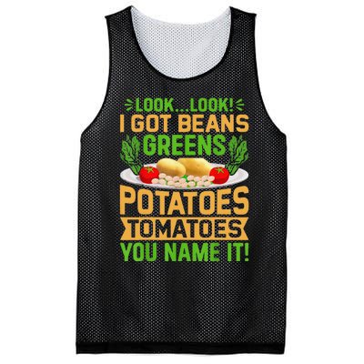 Funny Look Look I Got Beans Greens Potatoes Tomatoes You Name It Mesh Reversible Basketball Jersey Tank