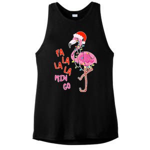 Fa La La La Min Go Flamingo Christmas Ladies PosiCharge Tri-Blend Wicking Tank